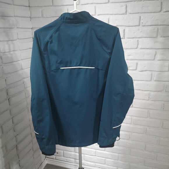 2 / $30.00 - Asics Men's Size Small Full Zip Turquoise Windbreaker - Picture 2 of 14